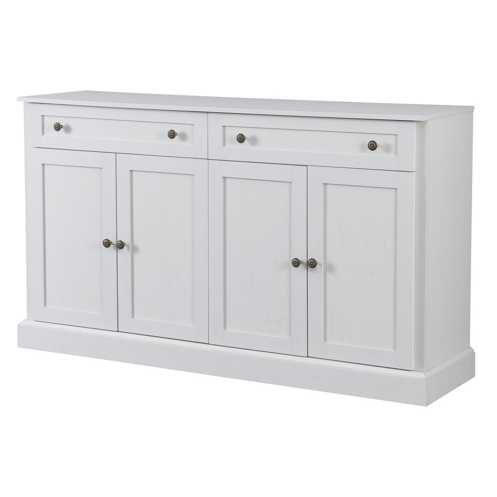 Sideboard Buffet Cabinet 2 Drawers 4 Doors Kitchen Buffet Storage Cabinet White