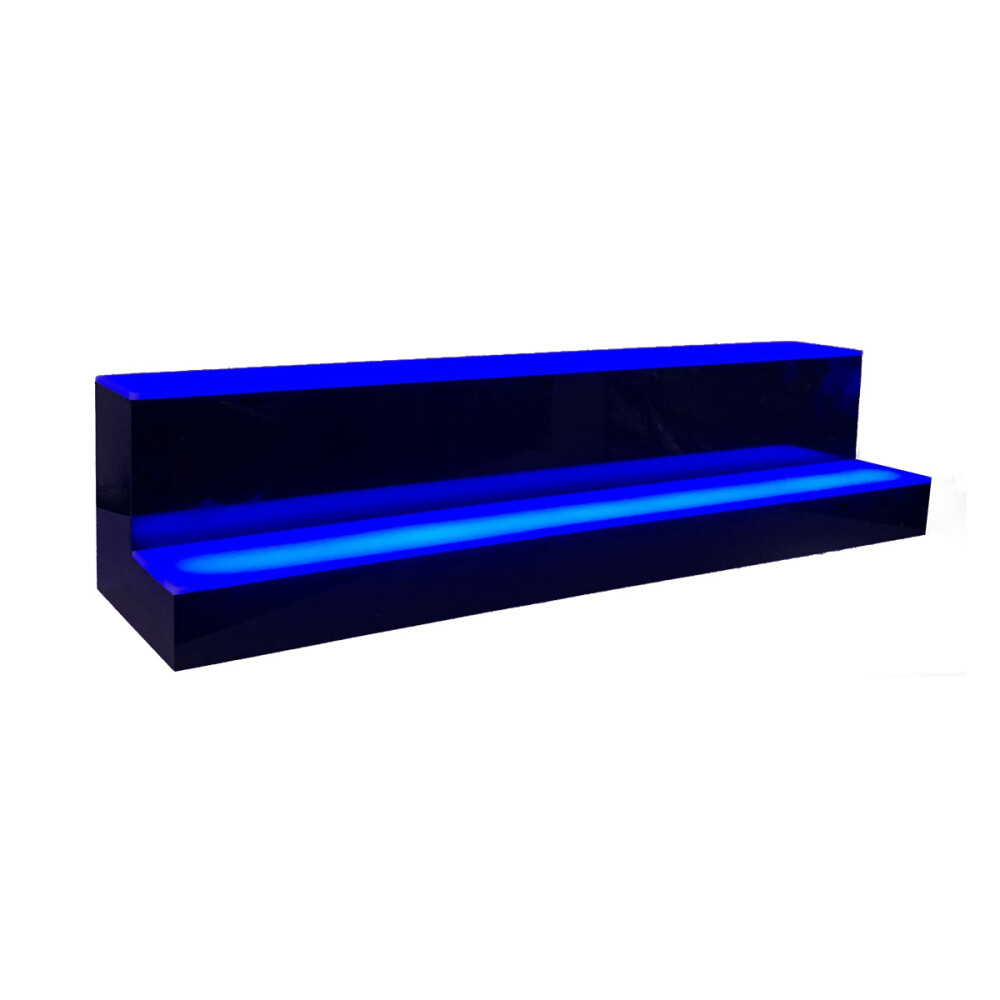 31" 2-Step LED Light Liquor Bottle Display Glowing Bar Shelf with Remote 110V