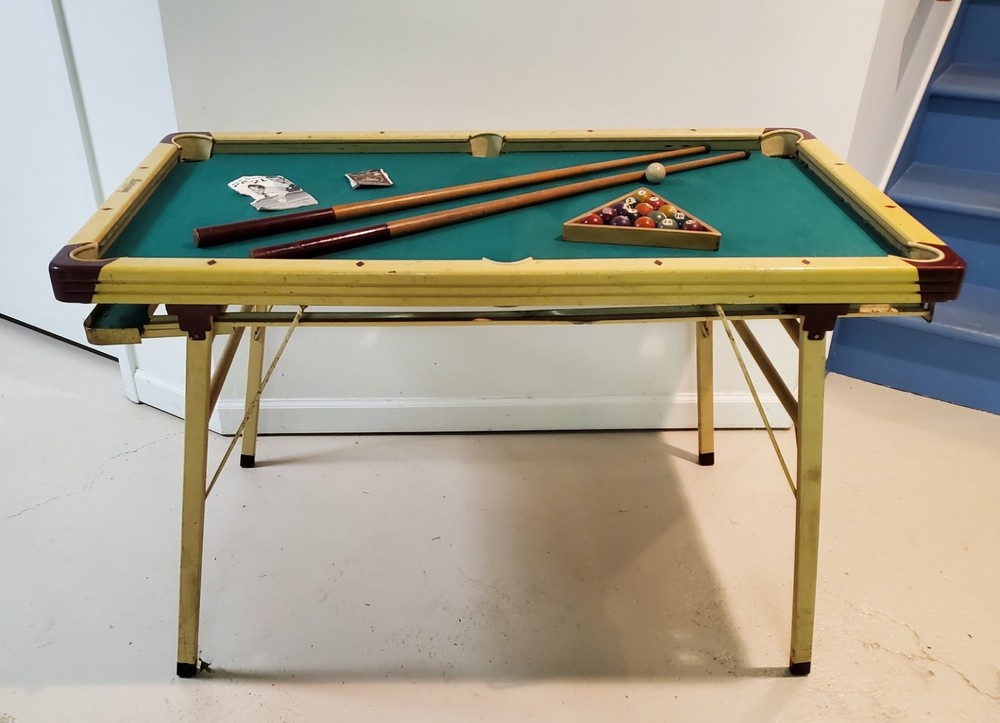 RARE Antique  Burrowes 454 Children’s  Pool table-Complete w/Box