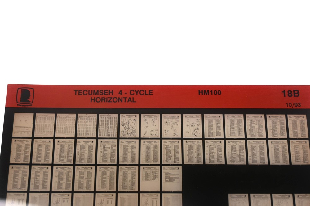 OEM Tecumseh 18B 4-Cycle Horizontal HM100 Rev:10/93 Microfiche