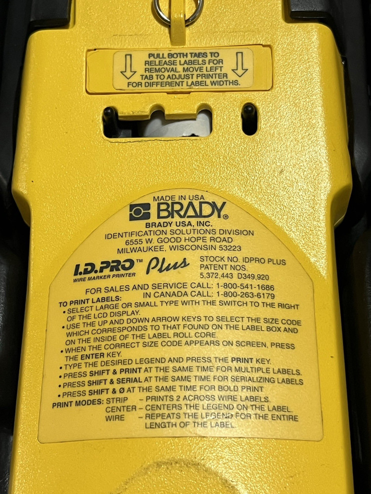 Brady ID Pro Plus Wire Marker Printer Set Mobile with case Dead Batteries