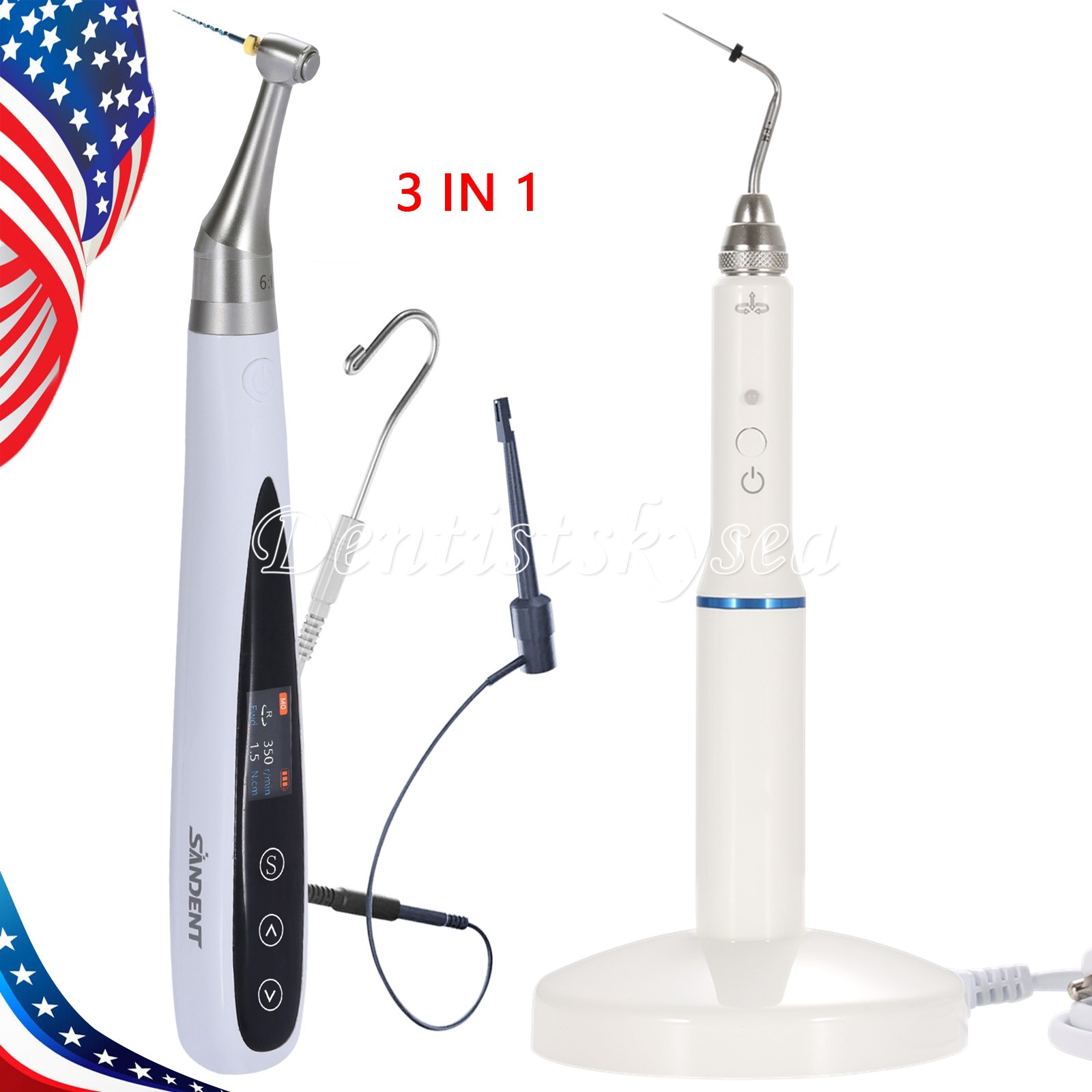 Dental 3in1 Endo Motor Apex Locator/Endo Heated Pen Obturation System Heated Tip