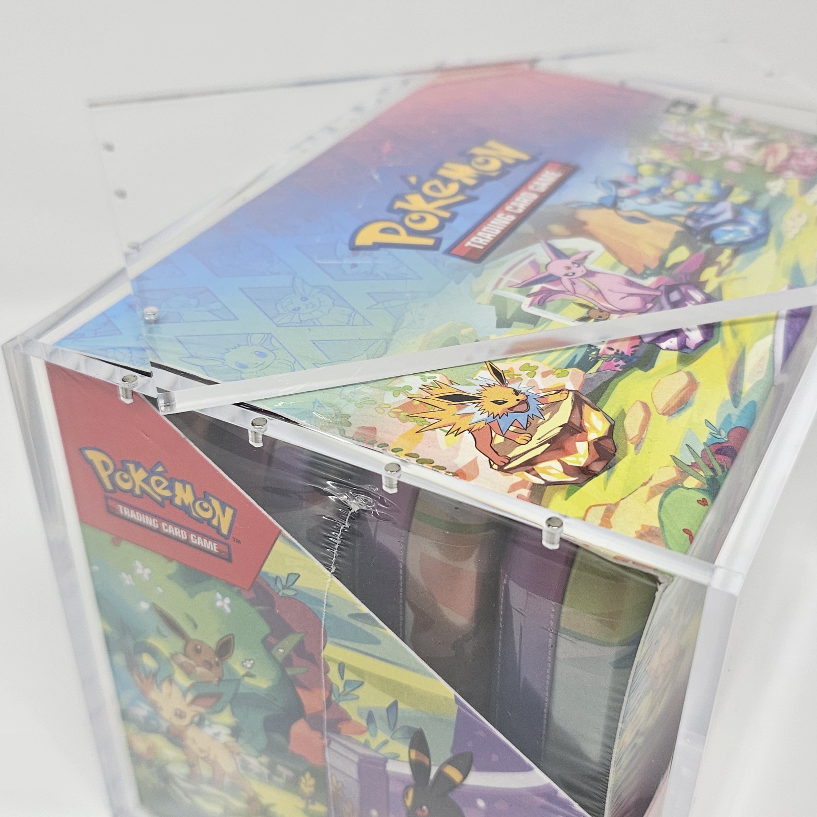 Pokemon Prismatic Evolutions Mini Tin Display Acrylic Case With Magnetic Lid