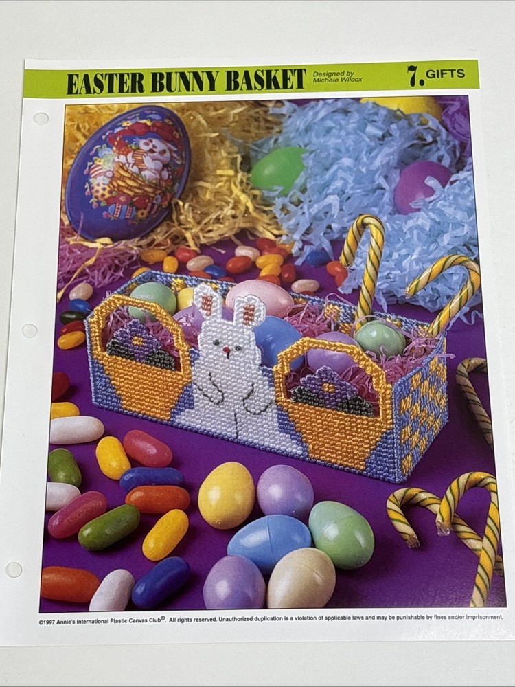 Easter Bunny Basket Annie's Attic Plastic Canvas Pattern Page