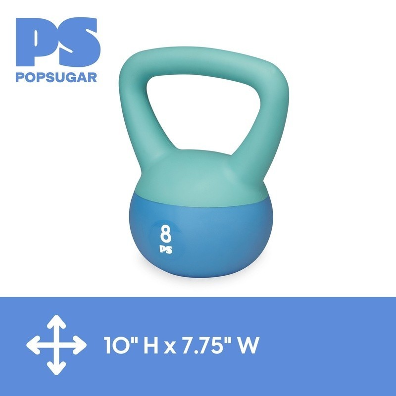 Durable 8lb Soft Shell Kettlebell W/ Comfortable Grip Strength Training New