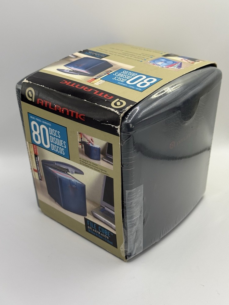 Atlantic 80 Disc File Cube Hardcase CD /DVD / Blu-ray Storage NOS