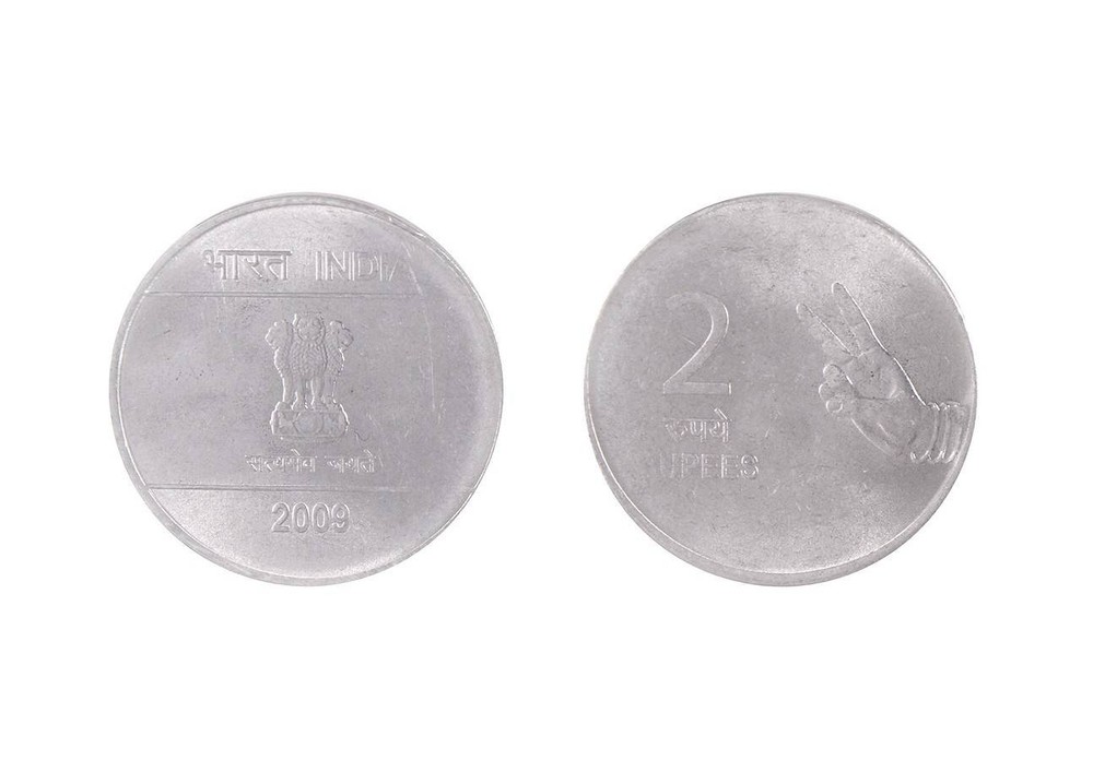 India 2 Rupees, 2009, KM #327, Mint
