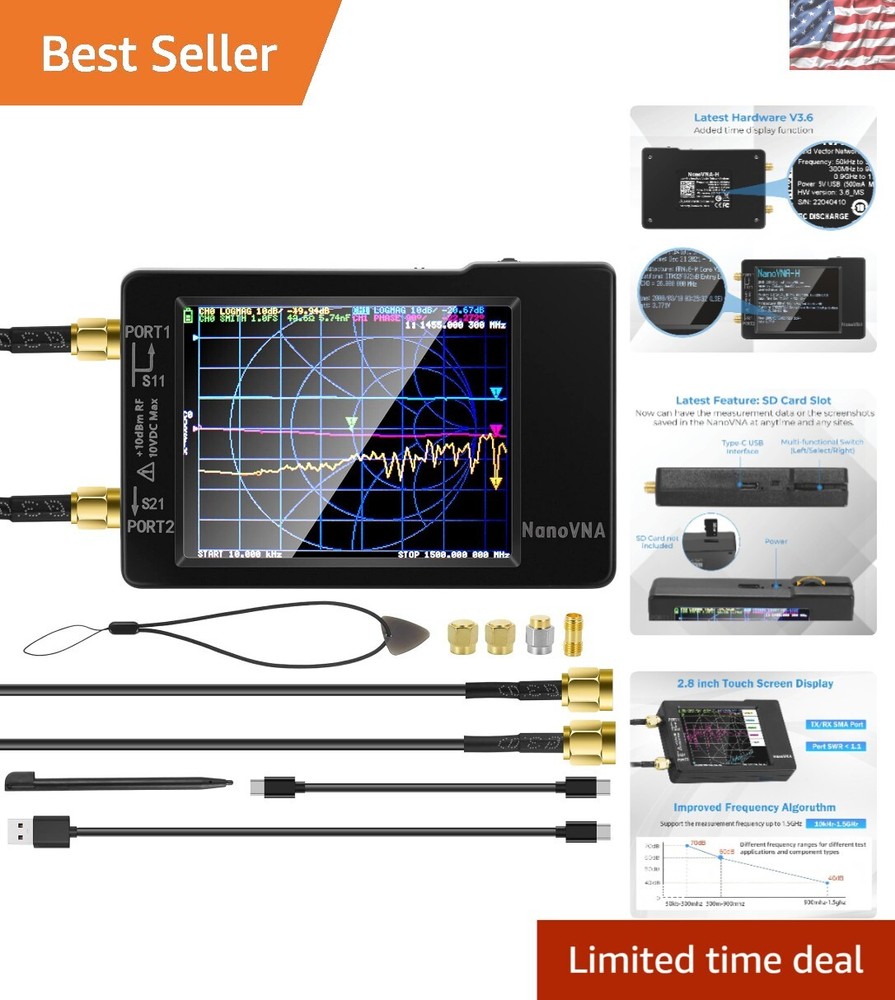 Antenna Analyzer 10KHz-1.5GHz - Android Supported with HD TFT Display