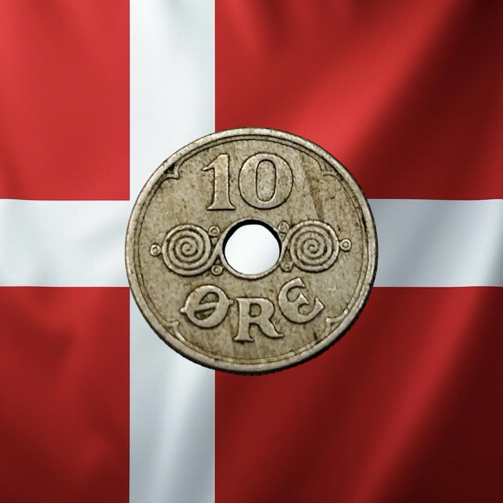 1940 Denmark 10 Ore - Combined Ship