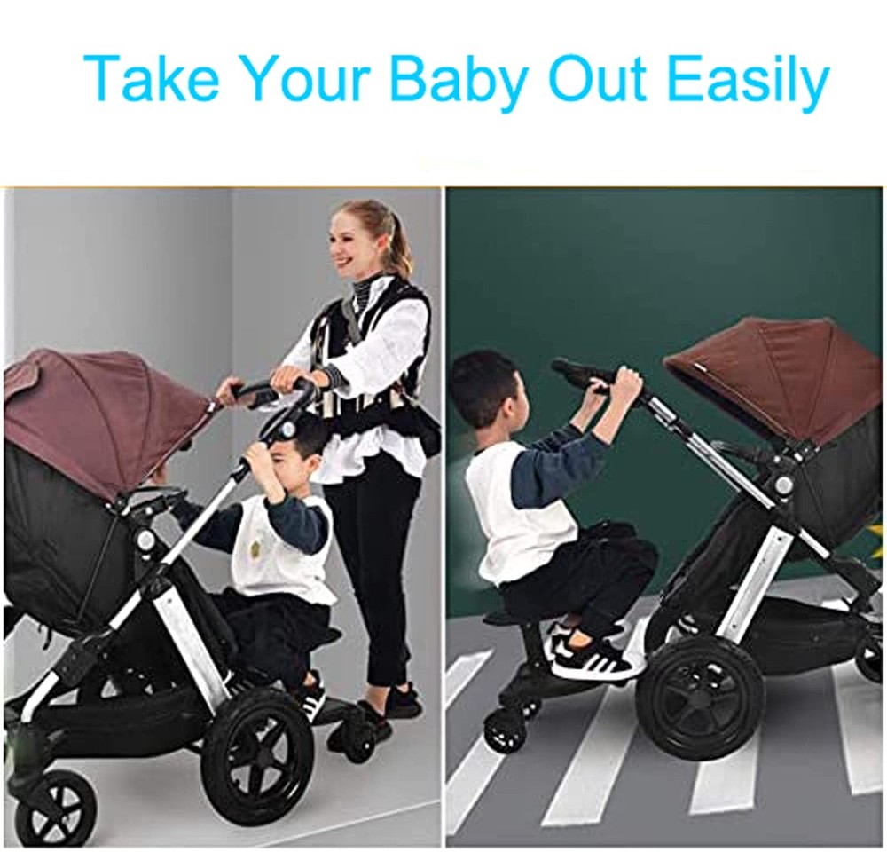 Universal Stroller Board Buggy Board with Detachable Seat, Stroller Glider Bo...