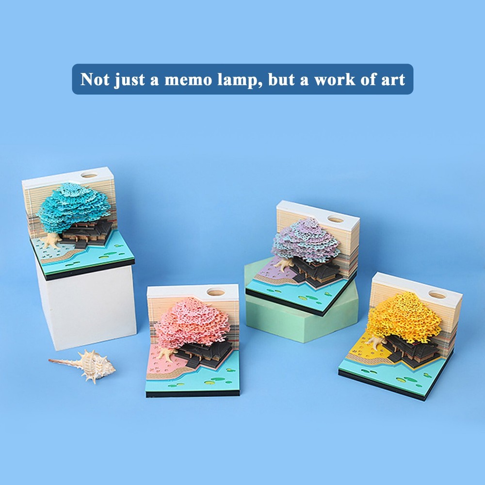 3D Memo Pad 260 Sheets Paper Carving Sticky Notes Convenience Post Notes yellow