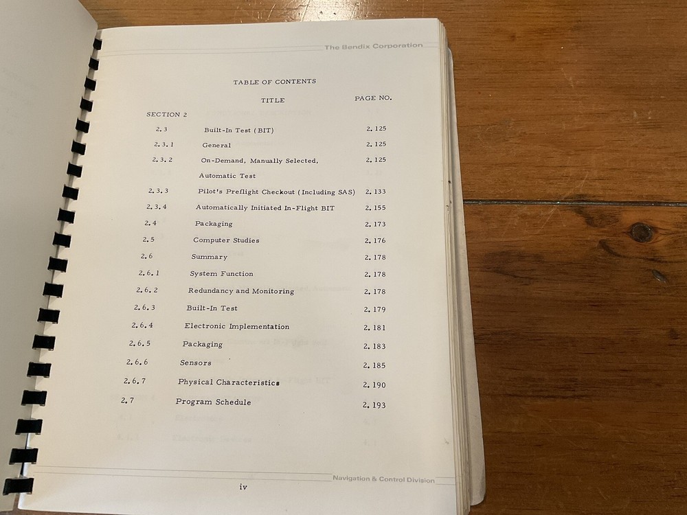 ORIGINAL 1969 GRUMMAN / BENDIX F-14 AUTO FLIGHT CONTROL SYSTEM PROPOSAL BOOK