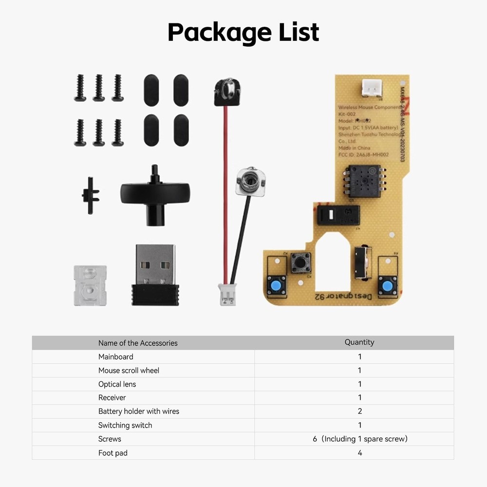 Bambu Lab Makerworld MH002 3D Printed Wireless Mouse Model Components DIY Cre...
