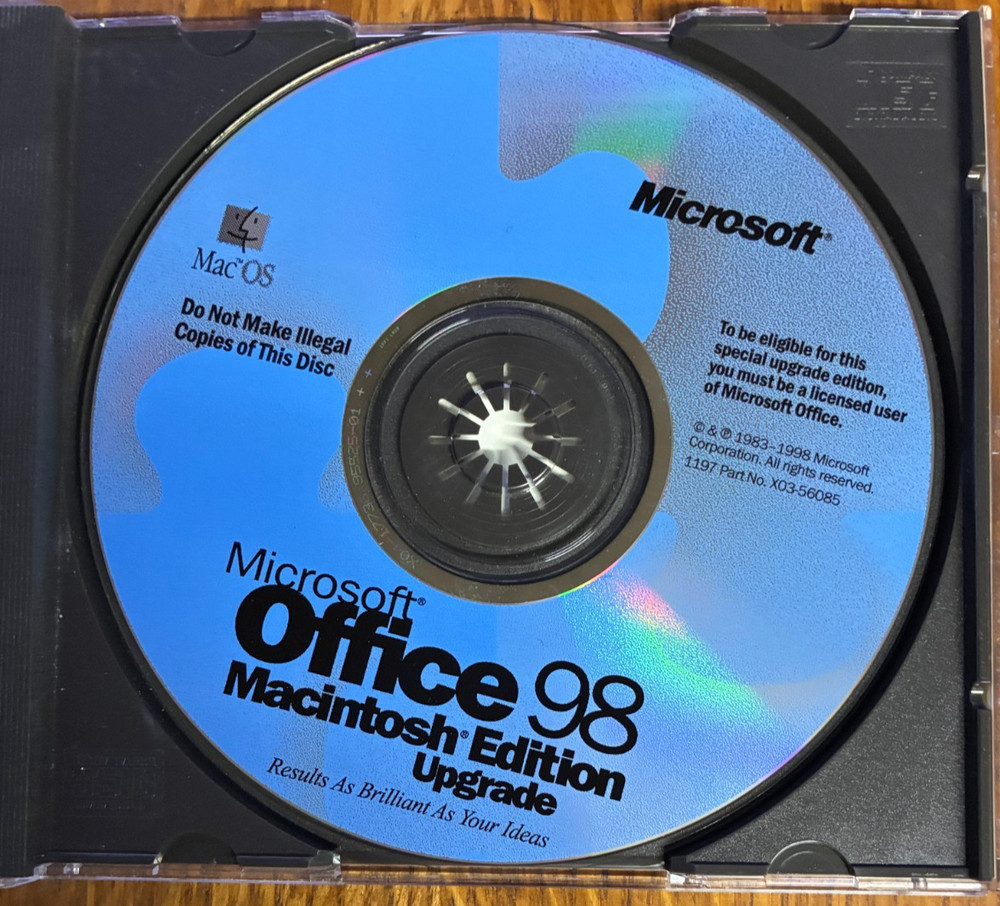 Microsoft Office 98 Macintosh Edition with CD Key