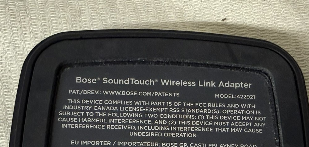 Bose SoundTouch Wireless Link Adapter Model #422921 Bluetooth WiFi Connectivity.