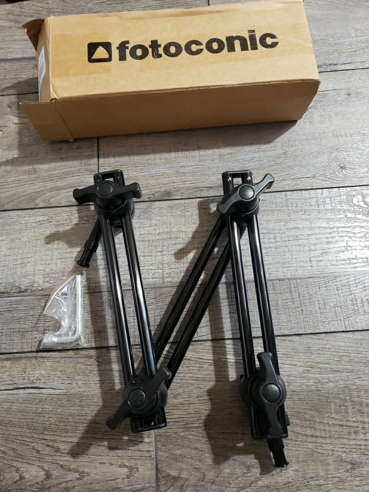 3 Section Double Articulated Arm with 5/8″ Stud & 3/8″ Screw Thread, READ