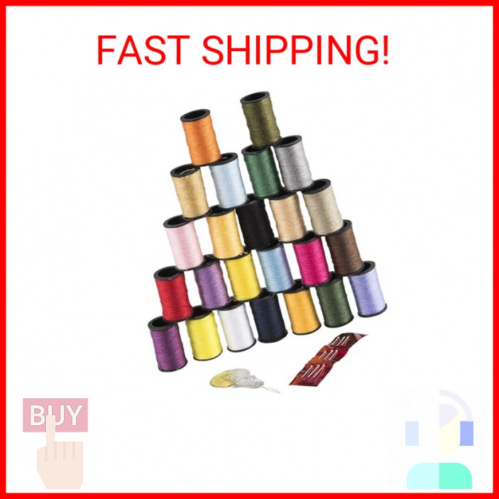 SINGER Polyester Hand Sewing Thread, Assorted Colors, 24 Mini-Spools