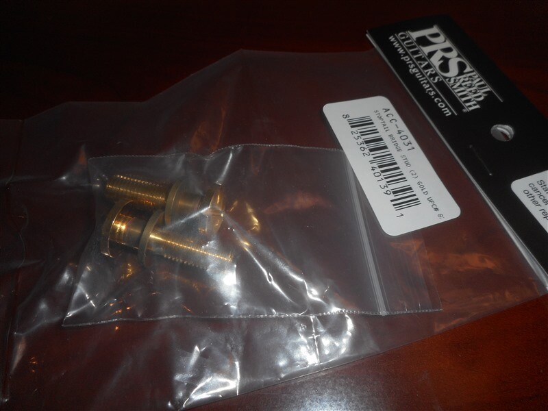 NEW - PRS Stoptail Bridge Studs (2) For USA Models, SAE Thread - GOLD, #ACC-4031