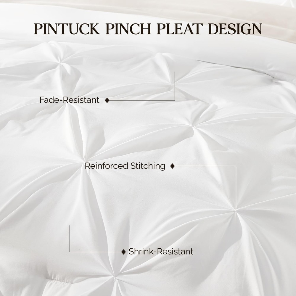 Andency White California King Comforter Set (104"x96"),