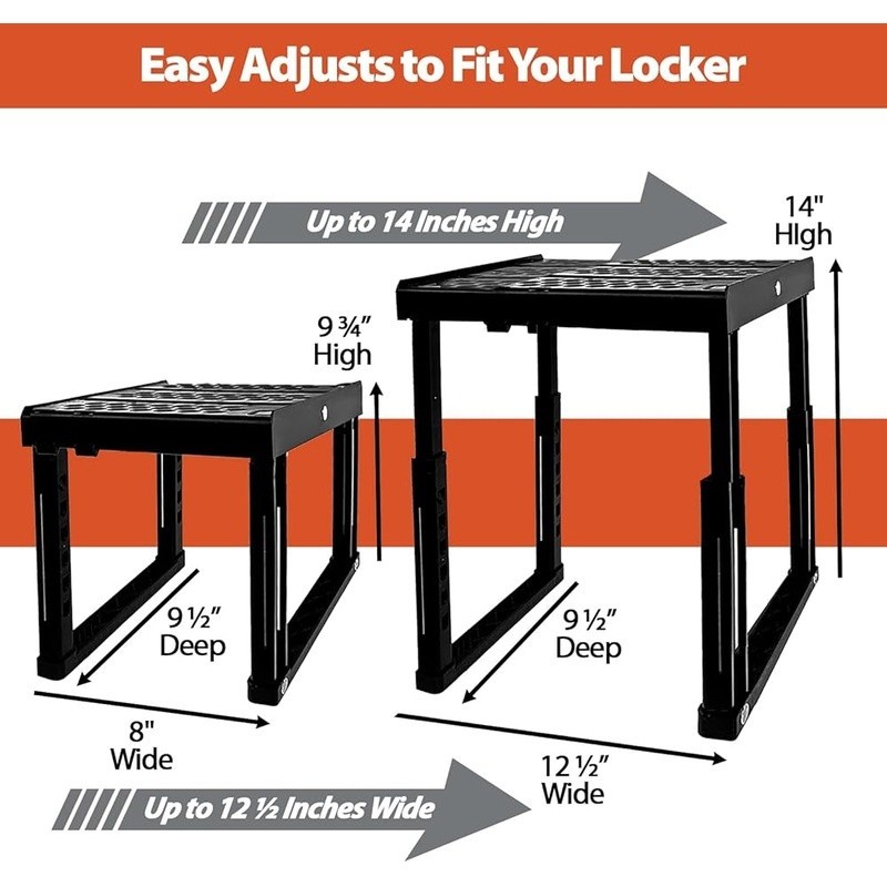 Adjustable Locker Shelf Stackable Durable Easy Assembly Organizer New