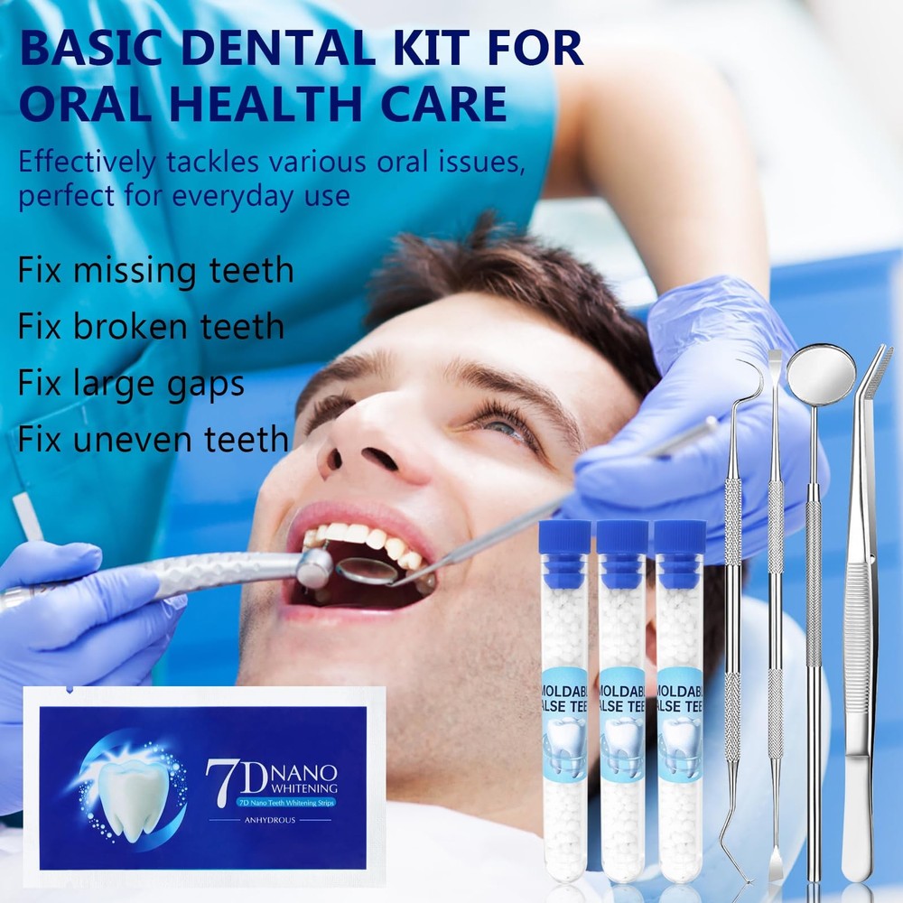Tooth Repair Kit, Moldable False Teeth, Tooth Replacement Missing Teeth, Teet...