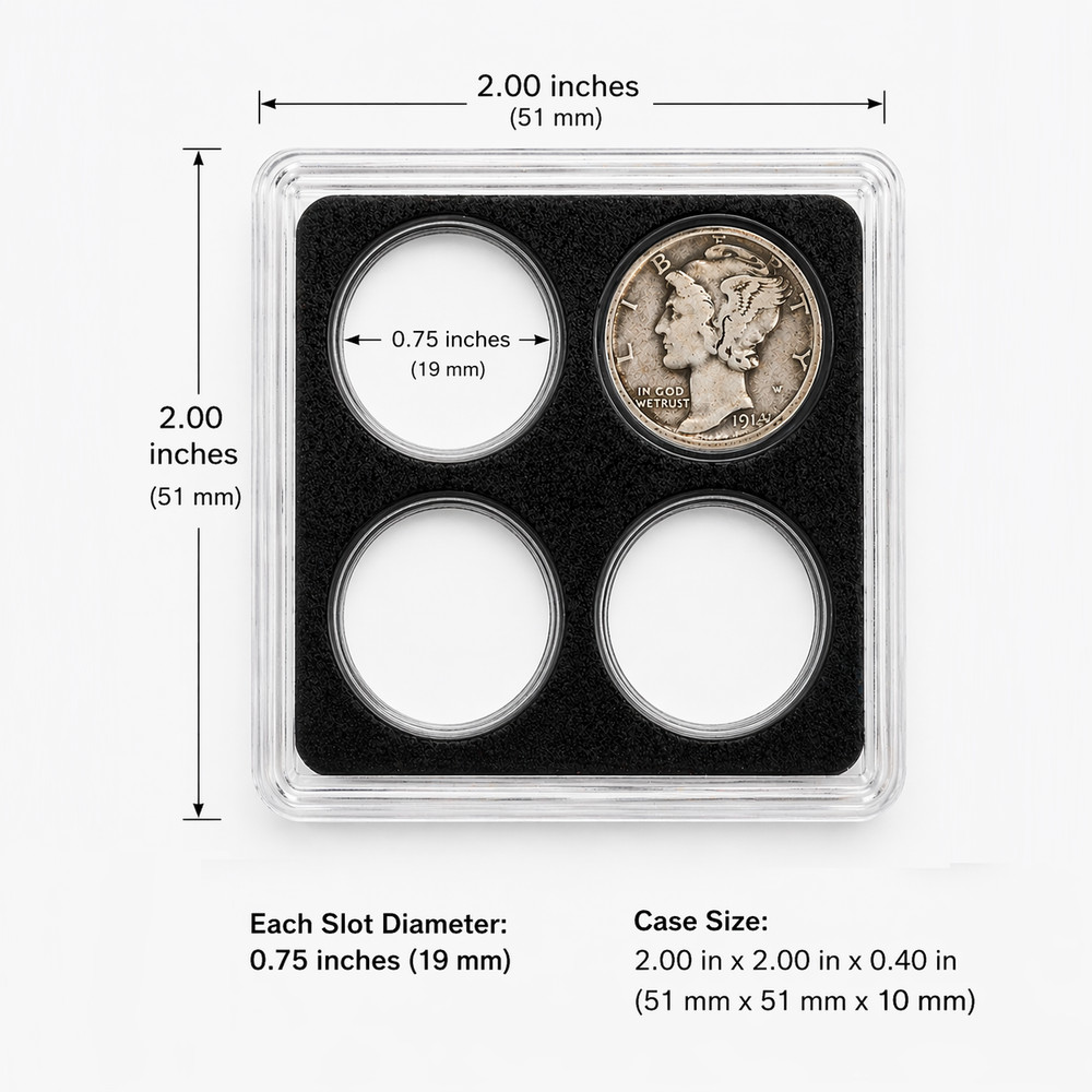 Mercury Dime 90% Silver Coin – With Display Case