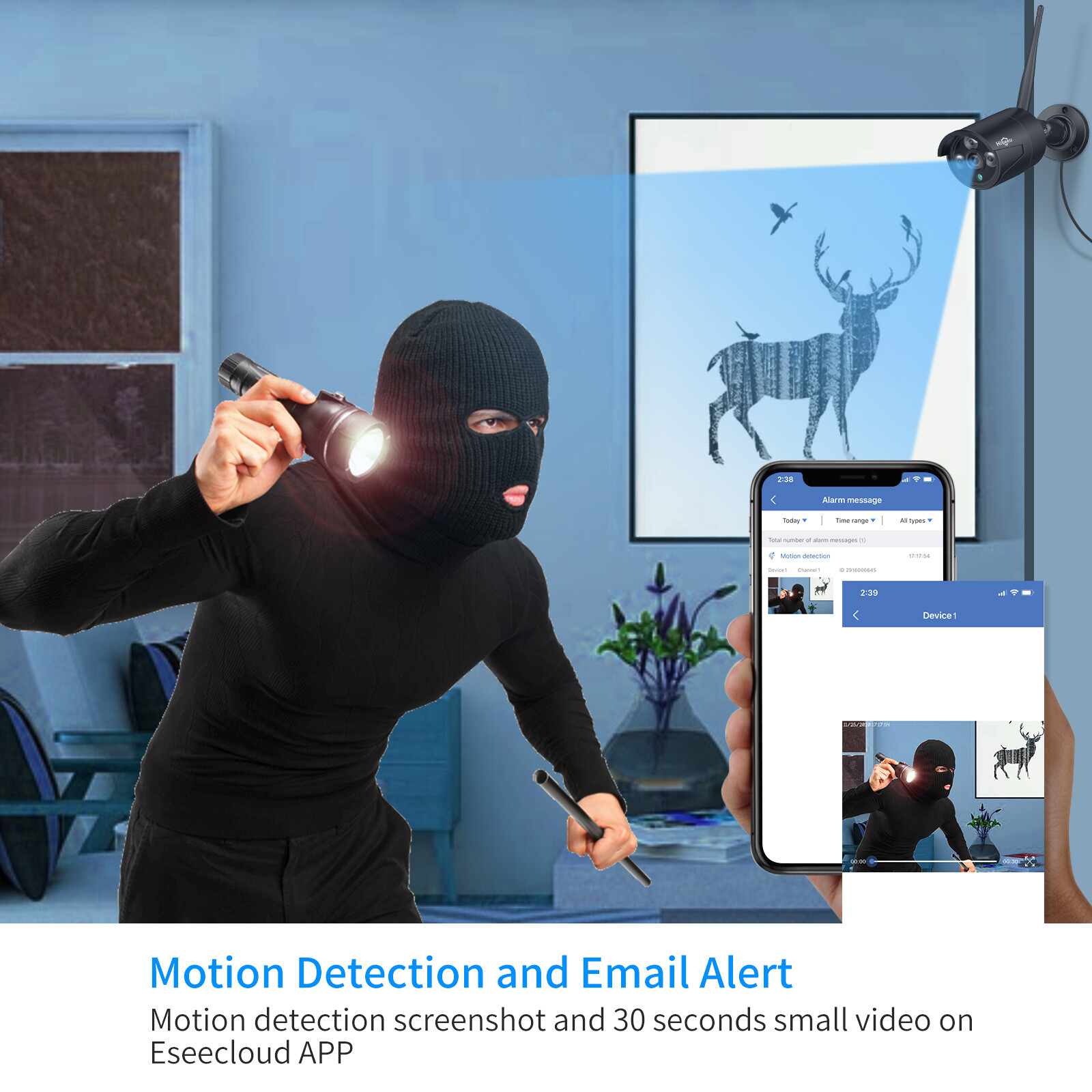 Hiseeu 5MP 10inch Monitor 10Ch NVR 5G WiFi Security Camera System 1/3TB HDD Lot