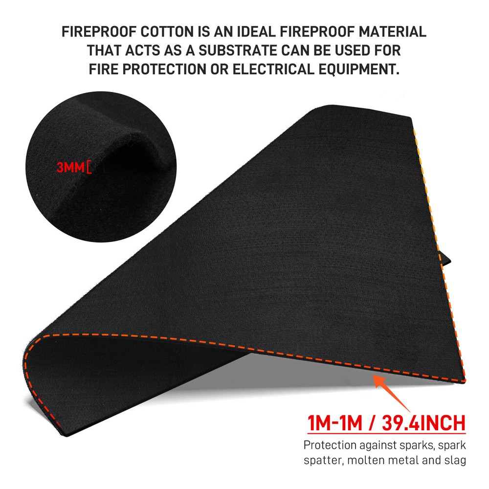 Fire Resistant Fireplace Rug Rectangular Pad Fireproof Rugs US