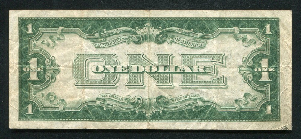 1928-A $1 “FUNNYBACK” SILVER CERTIFICATE “OBSTRUCTION ERROR” VERY FINE