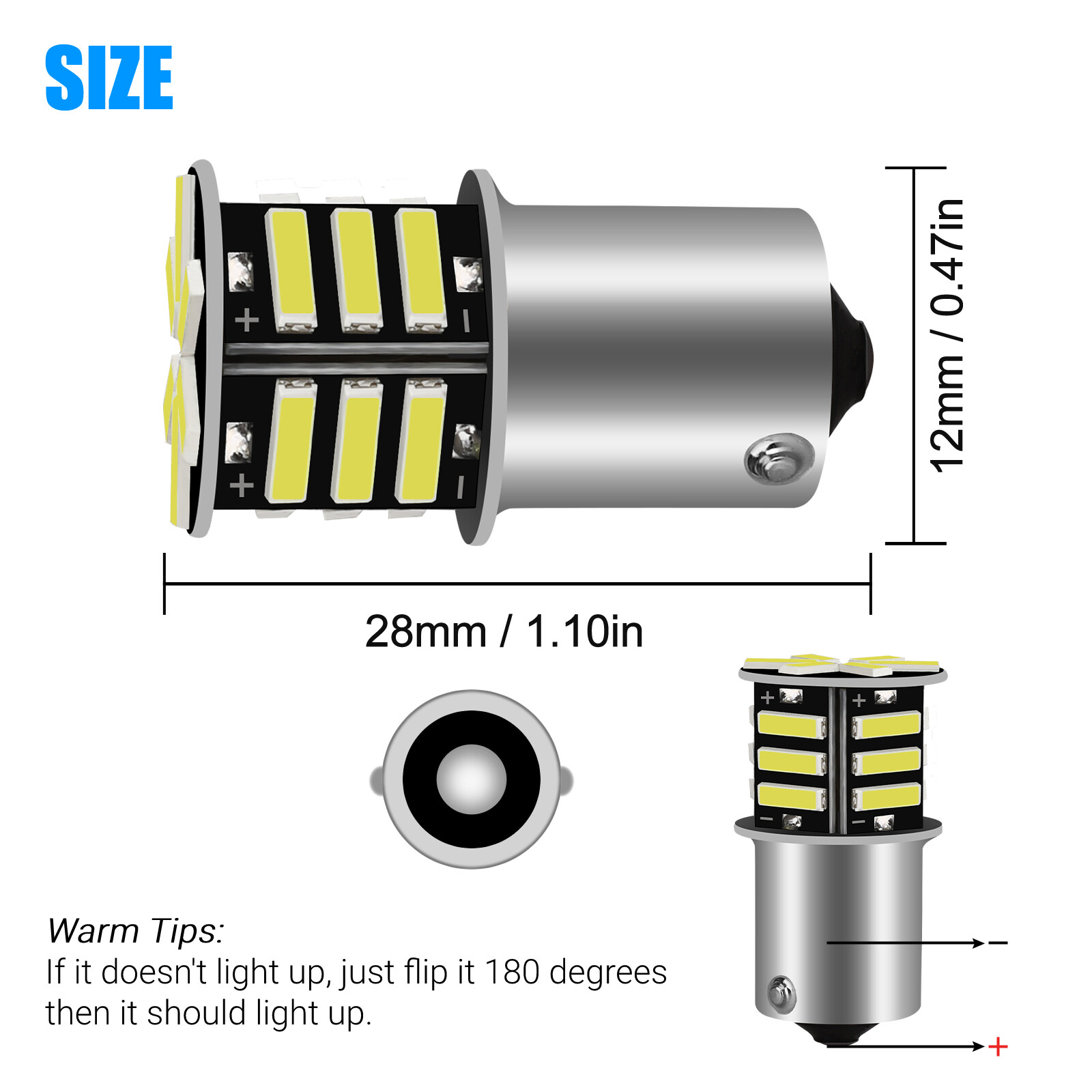20x 1156 1141 1003 21-SMD LED RV Camper Trailer Interior Light Bulbs Super White