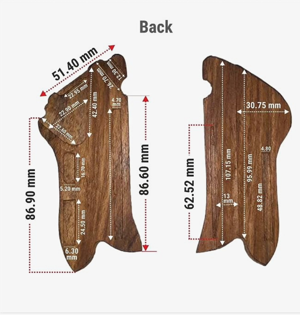 WW1 WW2 German P08 Luger Wood Pistol Grips
