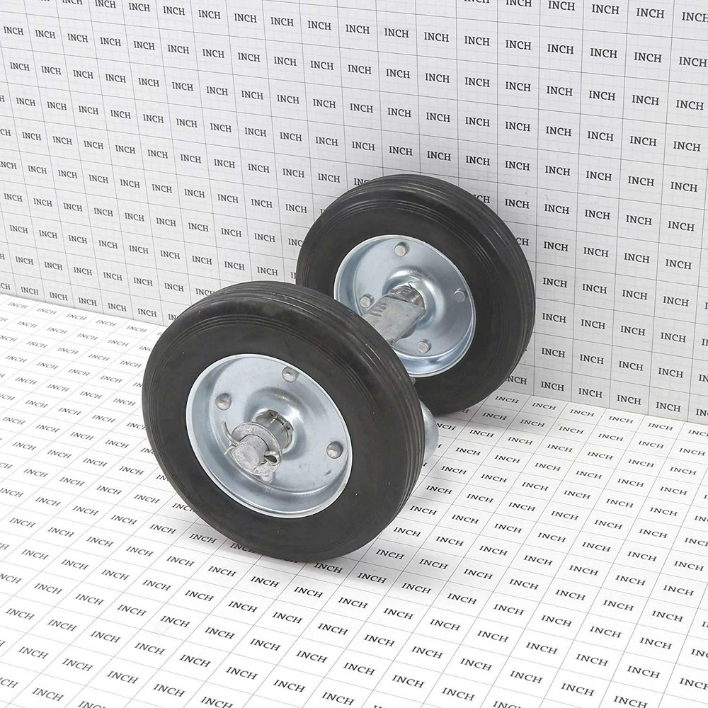 Chain Link Double Wheel Carrier w/ 6" Solid Rubber Wheels for Sliding Gates
