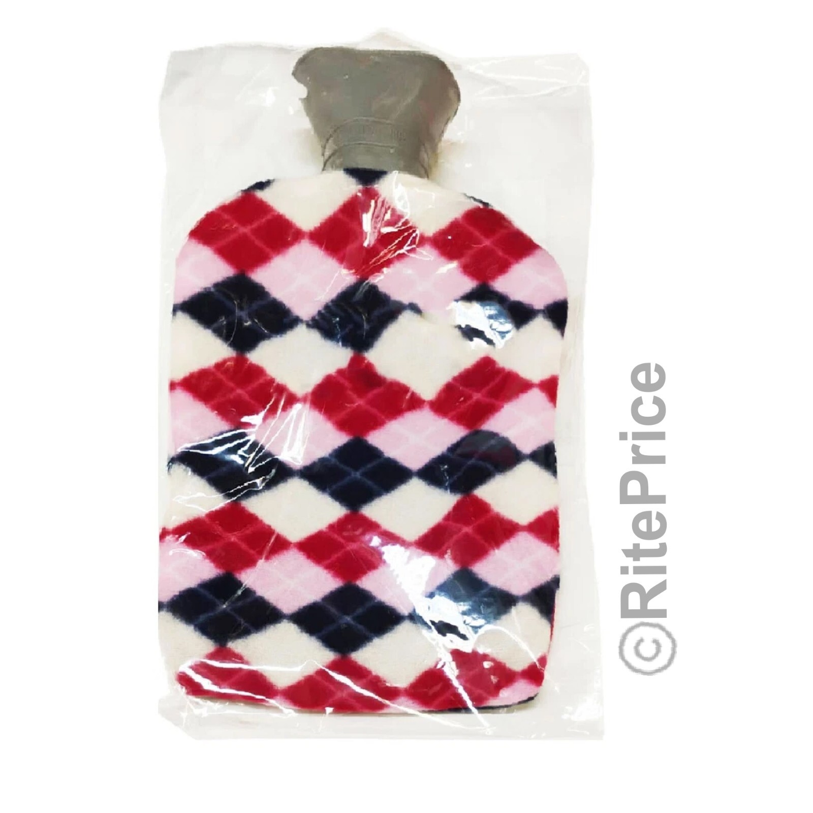 2000ml Hot Water Bottle with Plush Cover Rubber Bag For Pain Relief Warm Therapy