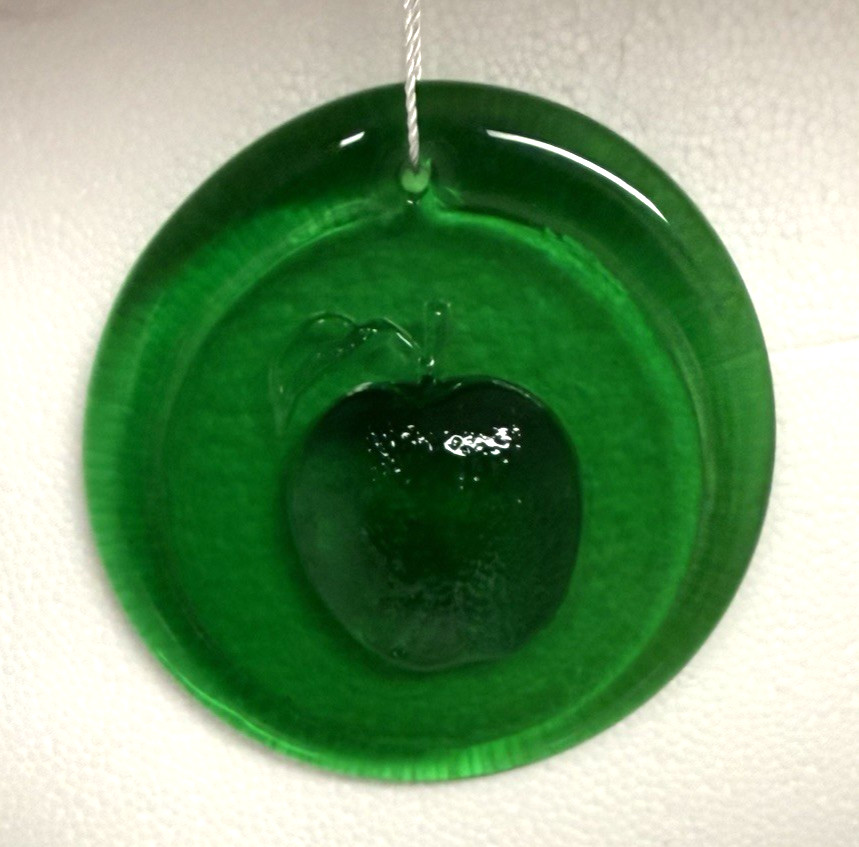 Blenko Glass Suncatcher - Apple - Clover