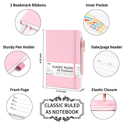 24 Pack Journal Notebook Bulk for Work, Business Notebook 24 Rose Pink
