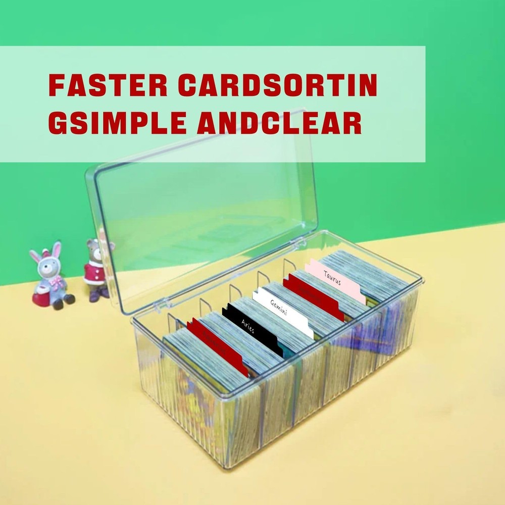 Trading Card Dividers 100 Pieces Multicolor Card Dividers with Tabs Plastic C...