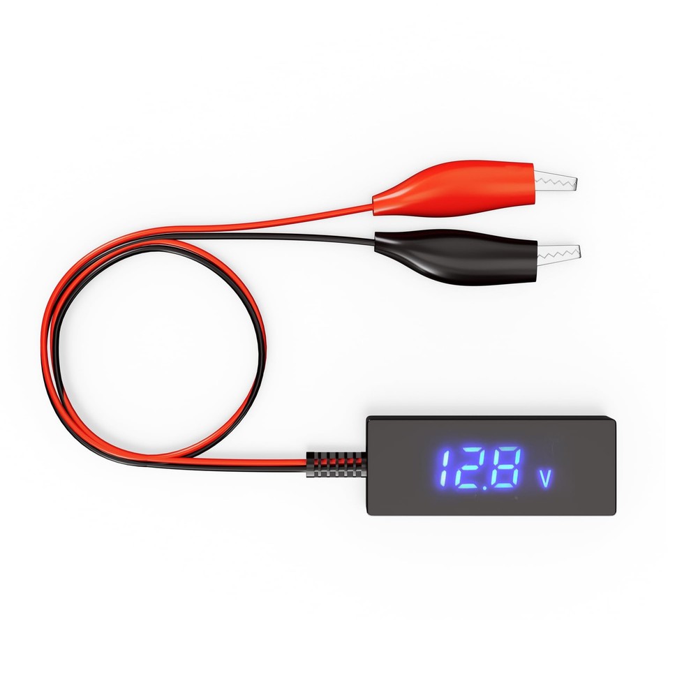 SUNAPEX Digital Battery Voltage Tester - Voltmeter with LCD Black