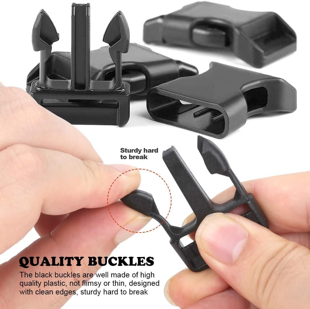 80 Pcs 1" Plastic Side Release Buckles and Slides for Backpack Straps