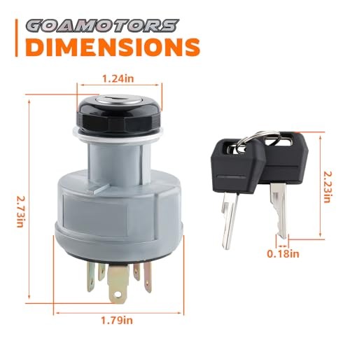 Ignition Switch with 2 Keys Compatible with Case IH Tractor Models 1080B 1150G