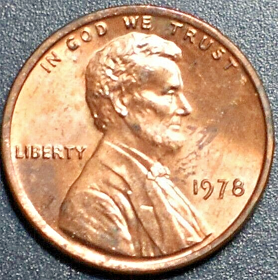 1978 ERROR PENNY SMALL LUMP UNDER STEPS 215