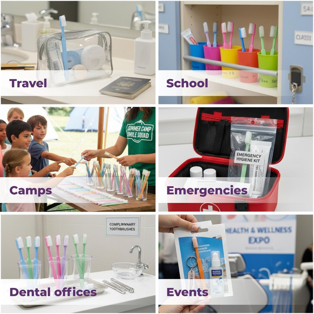 40 Prepasted Disposable Toothbrushes Individually Wrapped - Single Use Pre Pa...