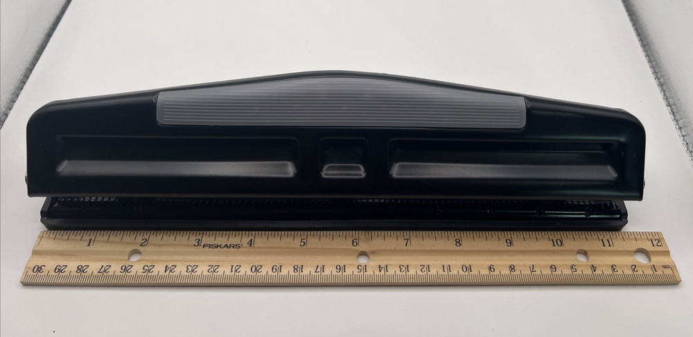 3 Hole Punch Adjustable Desktop Punch Black Multi-Sheet Office