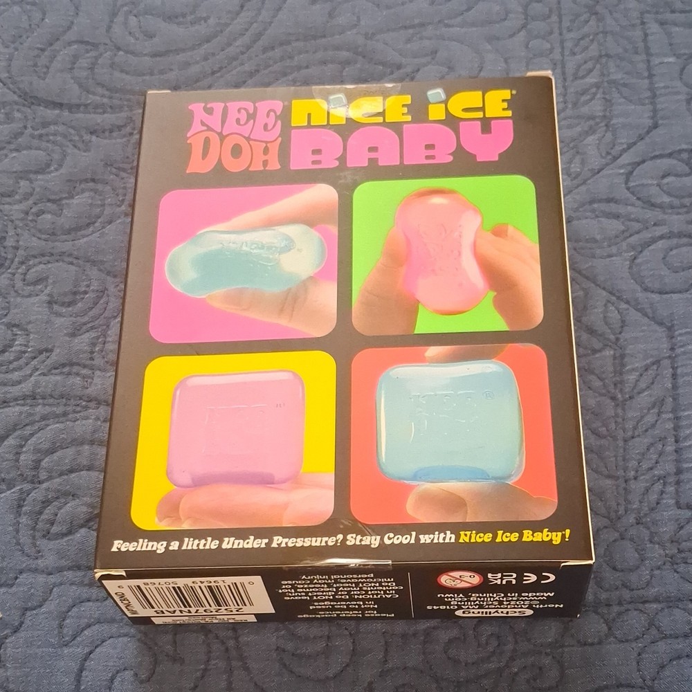 Nee Doh Nice Ice Baby Super Solid Squish Squeeze Toys 4-Pack, Multicolor