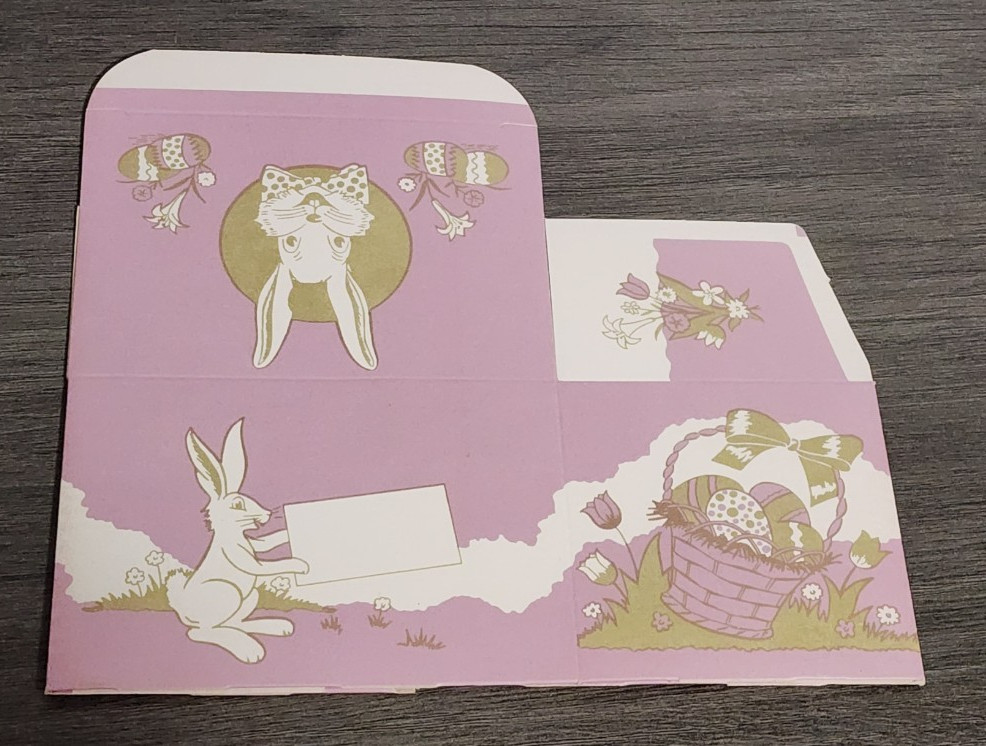 Vintage Easter Cardboard Candy Box With Easter Bunny