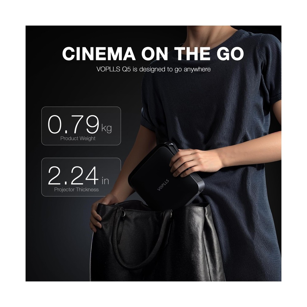 【Thinnest & Netflix-Licensed Projector】Smart Mini Projector with W