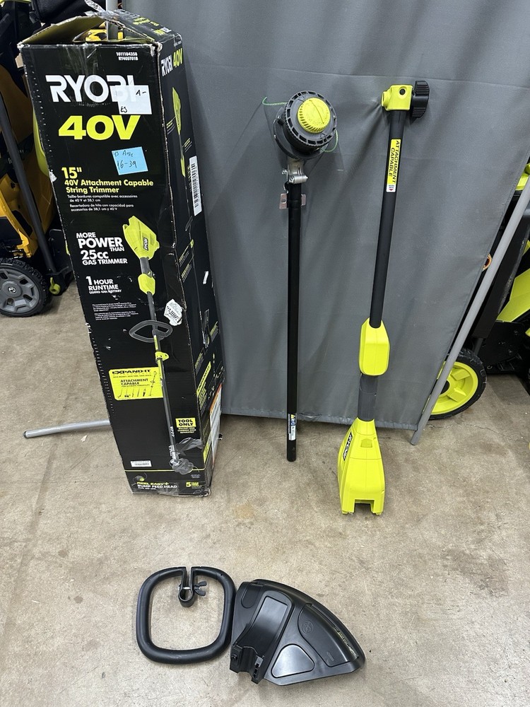 RYOBI 40V 15" Attachment Capable String Trimmer RY40ST01K (Tool Only) Used