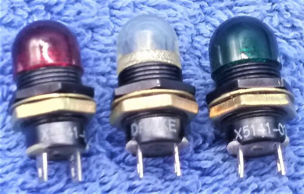3 NOS DRAKE  Pilot Lights  T1-3/4 Midget Flange