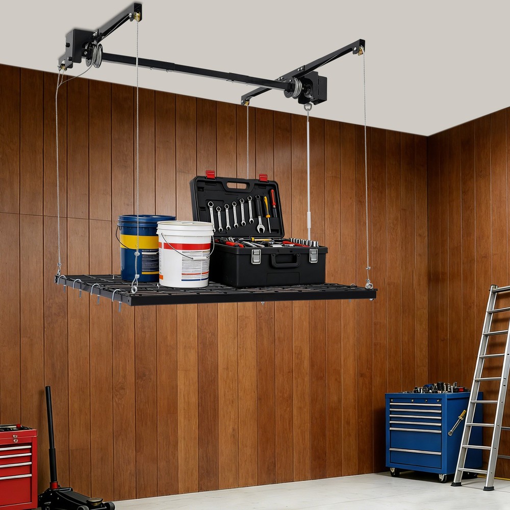 Overhead Garage Lifting Storage Rack, Garage Storage Rack, Adjustable Height Gar
