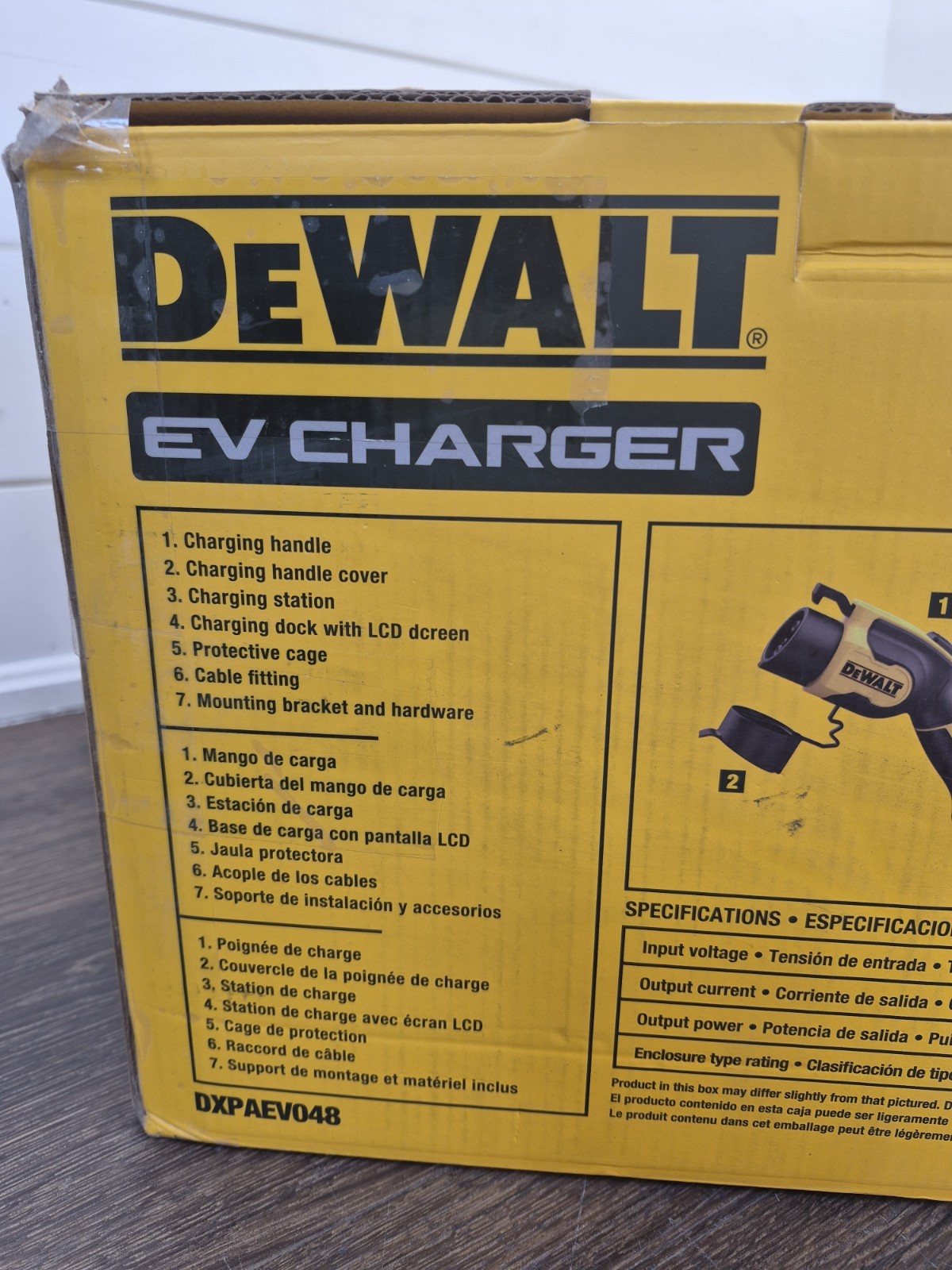 DEWALT Level-2 Wall Mounted Electric Vehicle EV Charger up to 48 Amps New