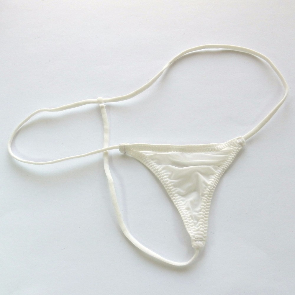 K7012 Mens String Thong Micro Flat Front Triangle Soft Semi C-thru for FUN